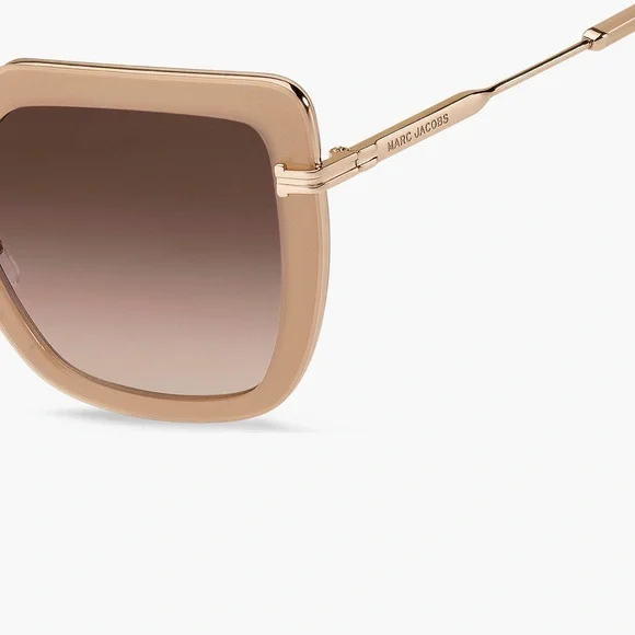 Marc Jacobs Butterfly Style Chic Oversized Sunglasses Beige/Gold NWT - Picture 4 of 16
